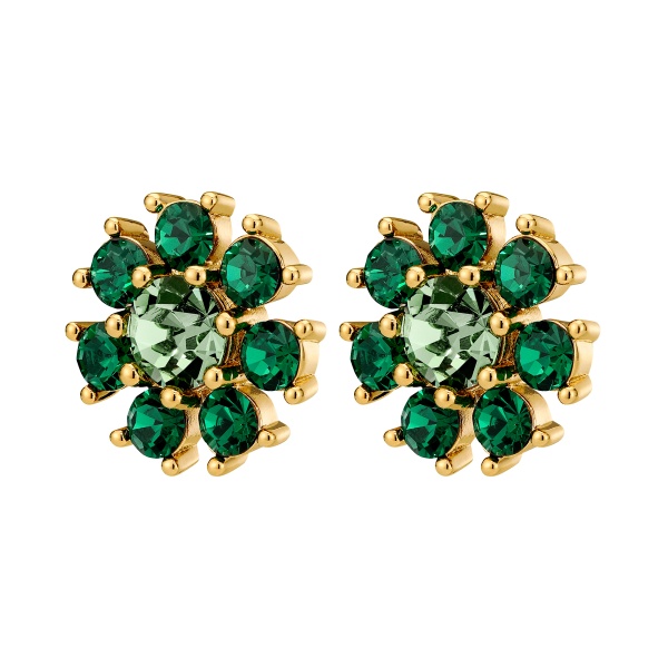 Dyrberg Kern Aude Gold Earrings - Emerald Green